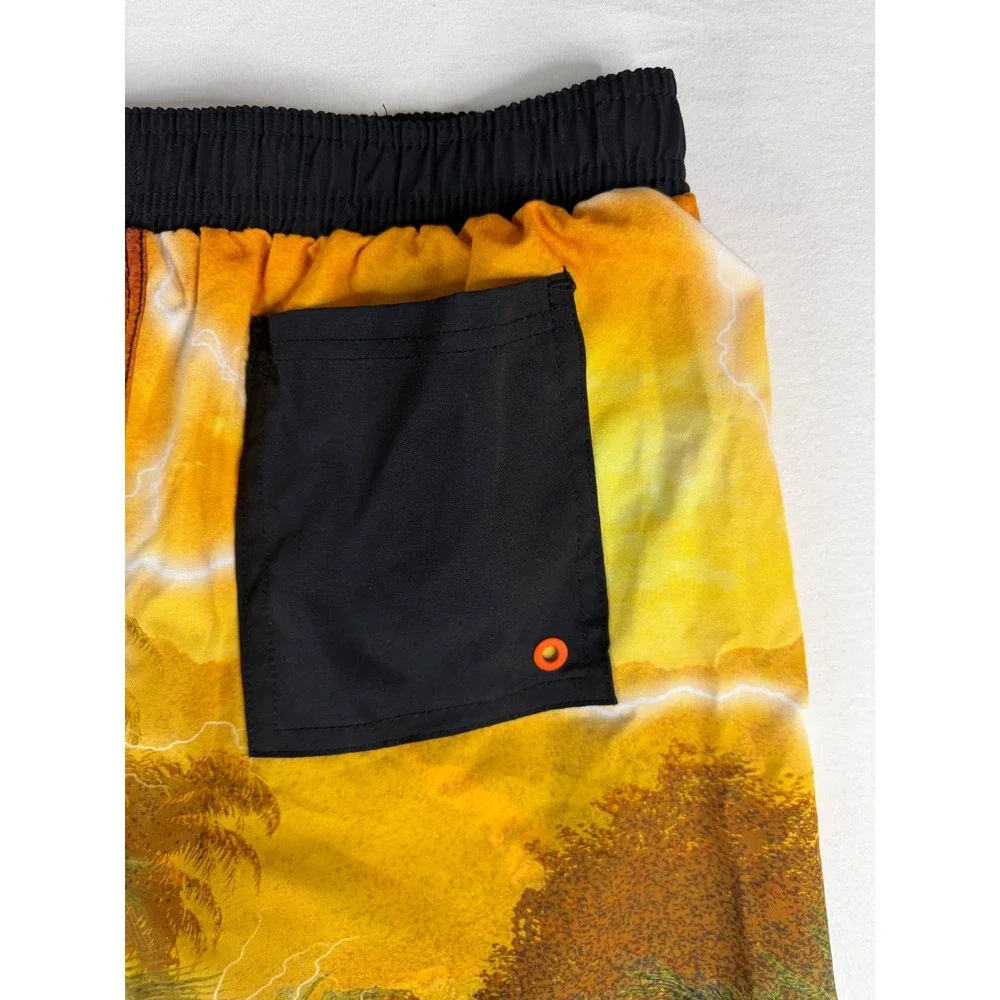 Jurassic World Swim Trunks Boys 14/16 Multicolor Excellent Dinosaur Graphic